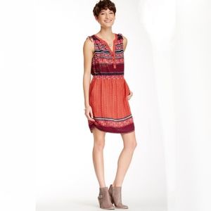 Lucky Brand Mandarin Tie Tribal dress